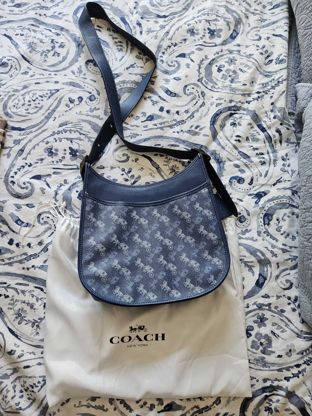 Coach Navy Blue Signature Crossbody Bag